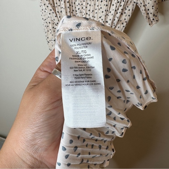 Vince Printed Plisse Satin Midi Dress Size XL - Picture 10 of 10